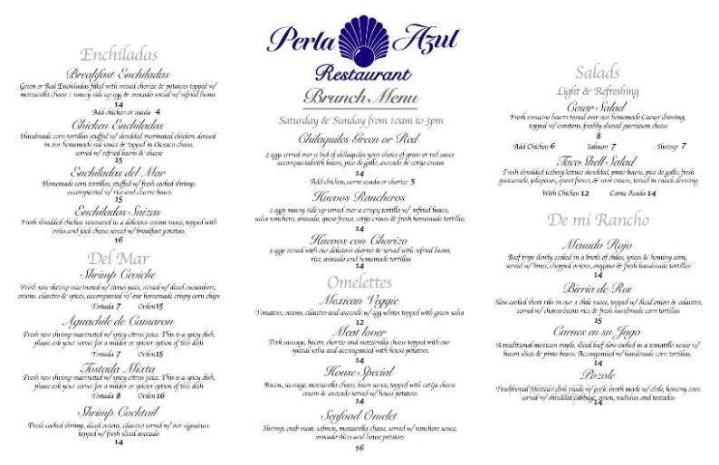 Perla Azul - La Habra, CA menu_pic