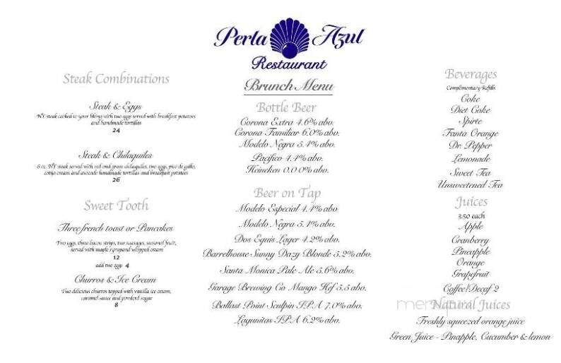 Perla Azul - La Habra, CA menu_pic