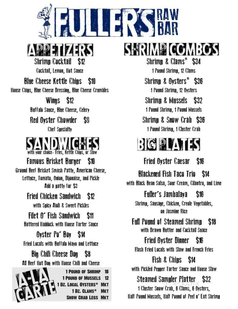 Fuller's Raw Bar - Hampton, VA menu_pic