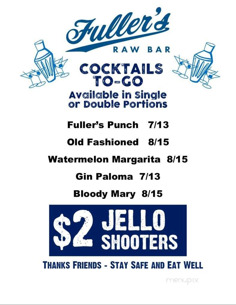 Fuller's Raw Bar - Hampton, VA menu_pic