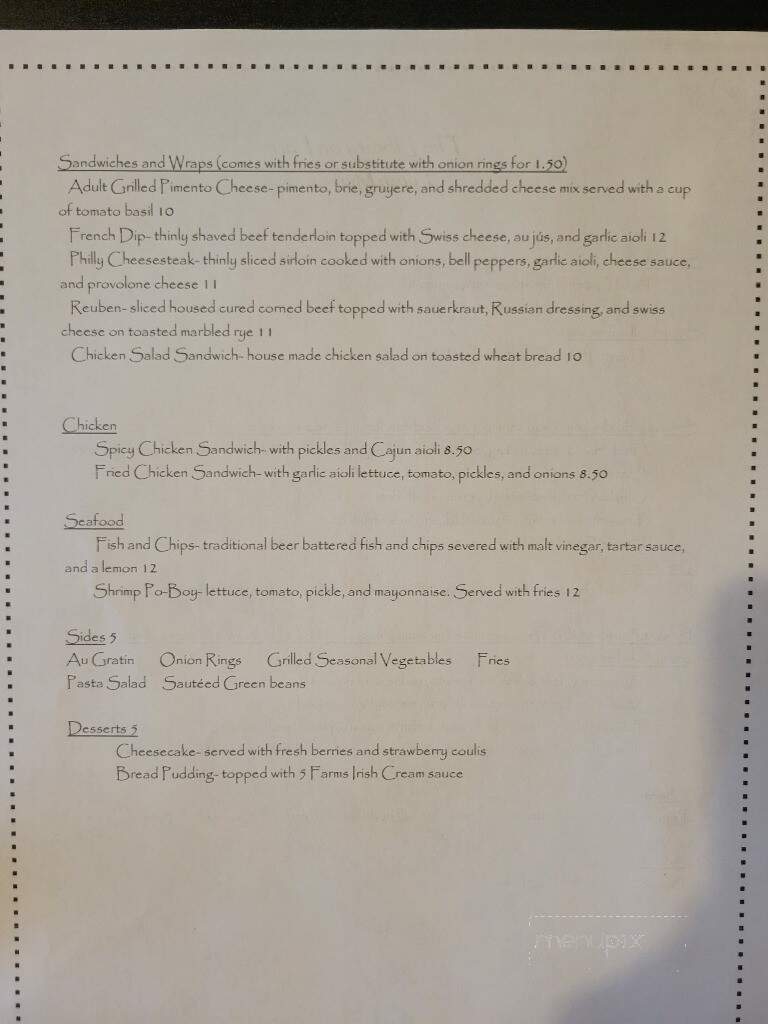 The Library on Fern - Shreveport, LA menu_pic