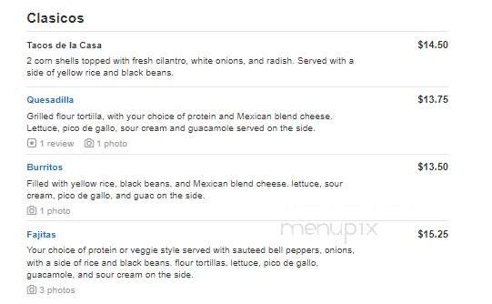 Pequeno Cantina - Detroit, MI menu_pic