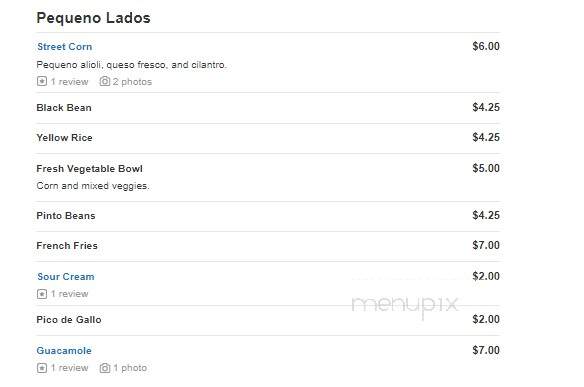 Pequeno Cantina - Detroit, MI menu_pic