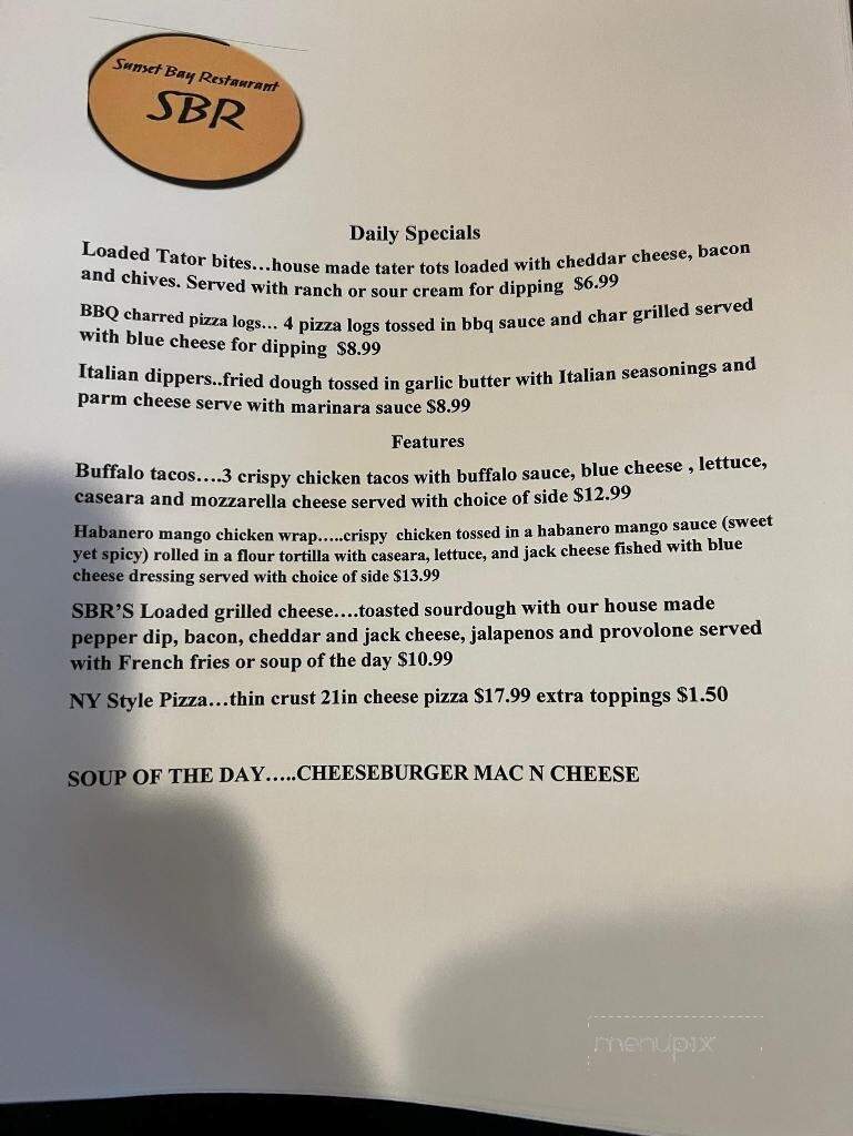 Sunset Bay Resturant - Irving, NY menu_pic