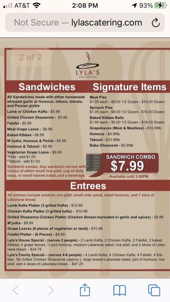 Lyla's - Grosse Pointe Woods, MI menu_pic