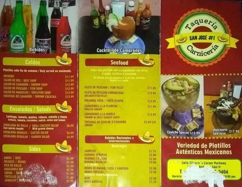 San Jose Taqueria Carniceria - Mobile, AL menu_pic