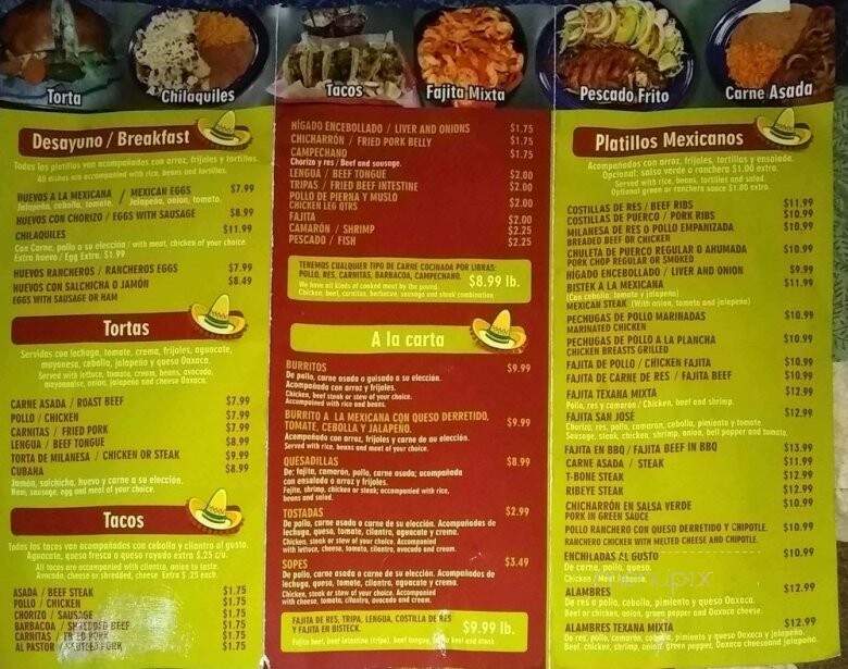 San Jose Taqueria Carniceria - Mobile, AL menu_pic