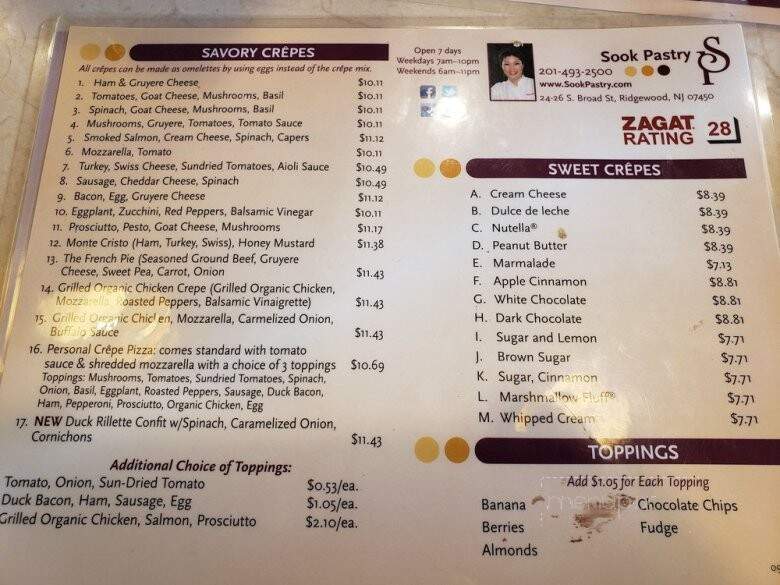 Sook Pastry - Ridgewood, NJ menu_pic