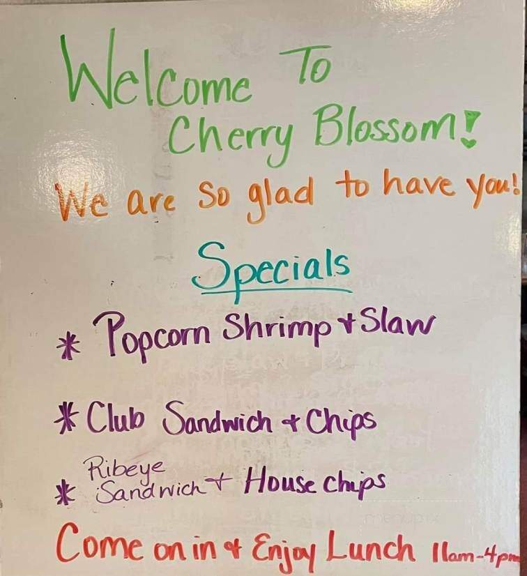 Cherry Blossom Golf Course and Restaurant - Georgetown, KY menu_pic