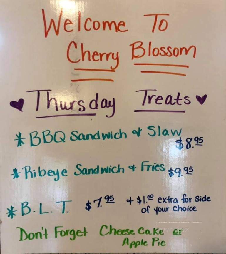Cherry Blossom Golf Course and Restaurant - Georgetown, KY menu_pic