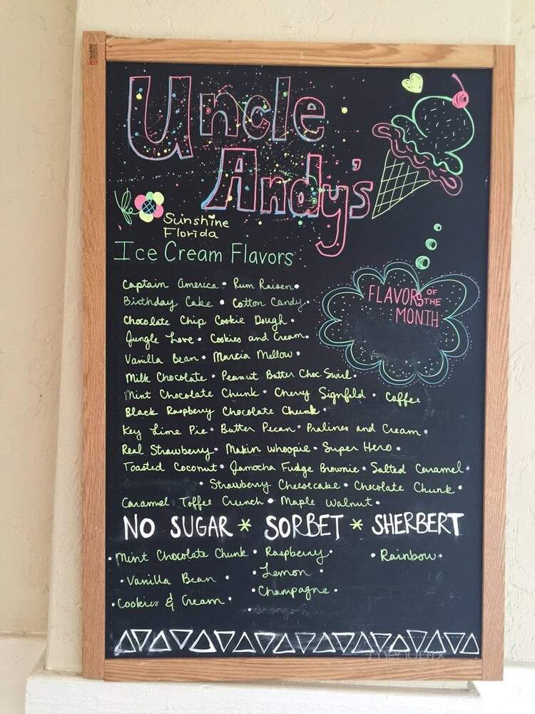 Uncle Andy's Ice Cream Parlor at The Don CeSar - St Pete Beach, FL menu_pic