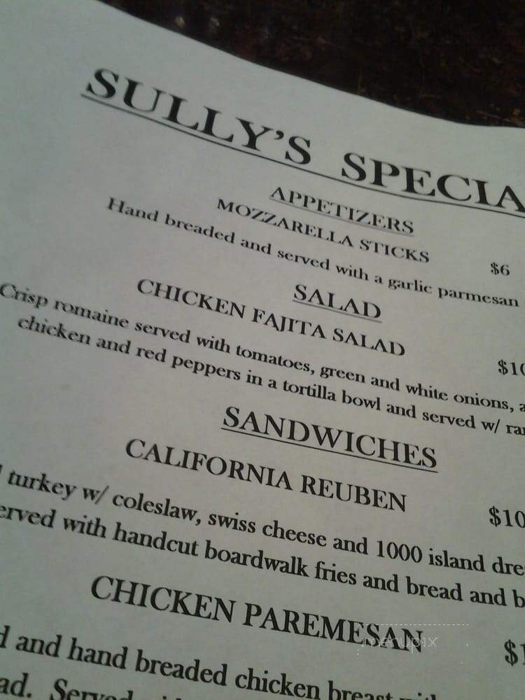 Sully's Irish Pub - Middletown, DE menu_pic