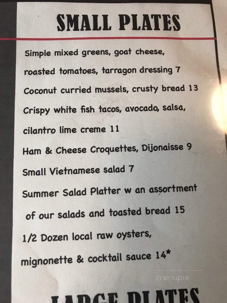 Porter Cafe - West Roxbury, MA menu_pic