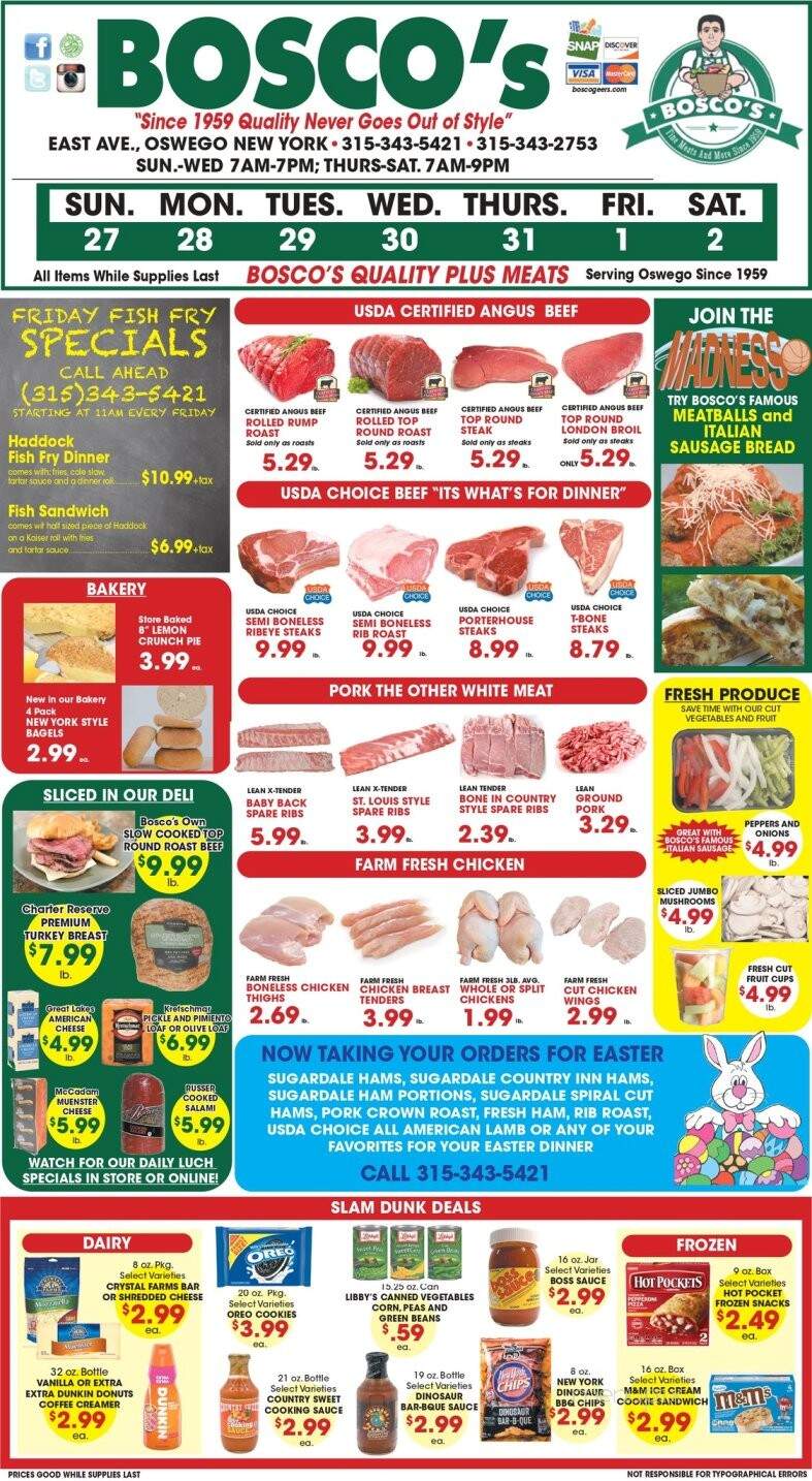 Bosco & Geers - Oswego, NY menu_pic