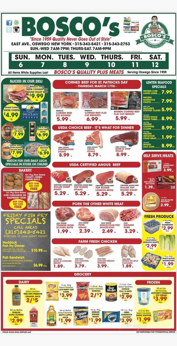 Bosco & Geers - Oswego, NY menu_pic