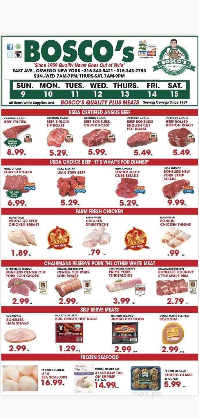 Bosco & Geers - Oswego, NY menu_pic