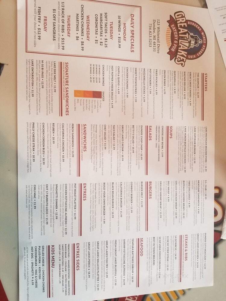 Great Lakes Eatery And Pub - Dundee, MI