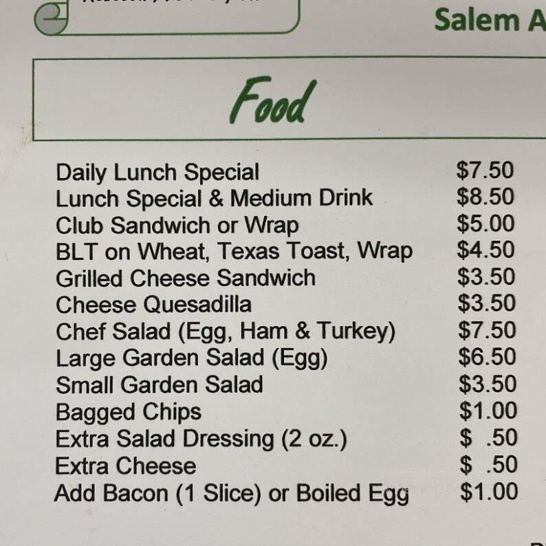 The Soda Fountain at Salem Apothecary - Salem, IN menu_pic