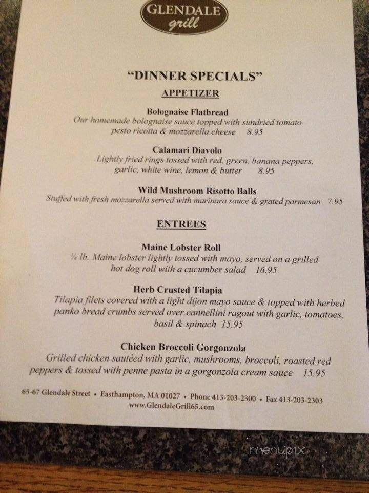 Glendale Grill - Easthampton, MA menu_pic