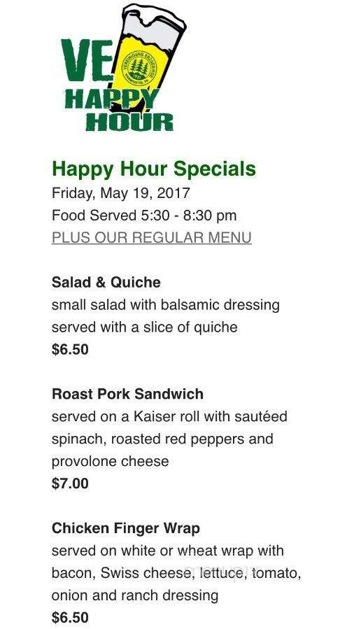 VE Club - Warminster, PA menu_pic
