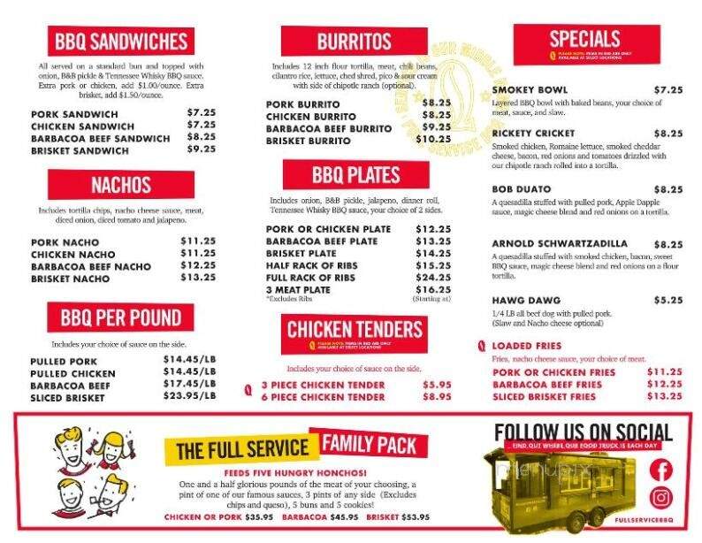 Full Service BBQ - Maryville, TN menu_pic