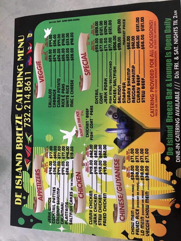 De Island Breeze - Somerset, NJ menu_pic