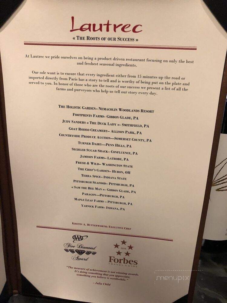Lautrec - Farmington, PA menu_pic