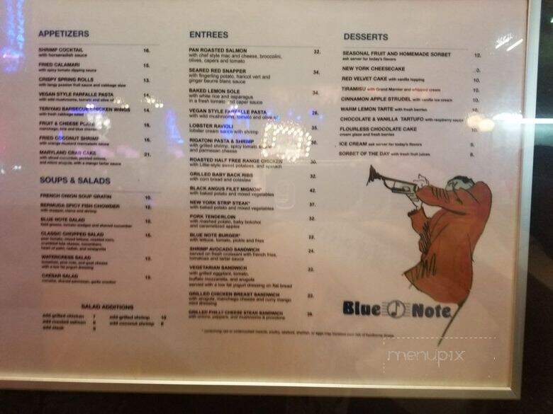 Blue Note Jazz Club and Restaurant - New York, NY menu_pic