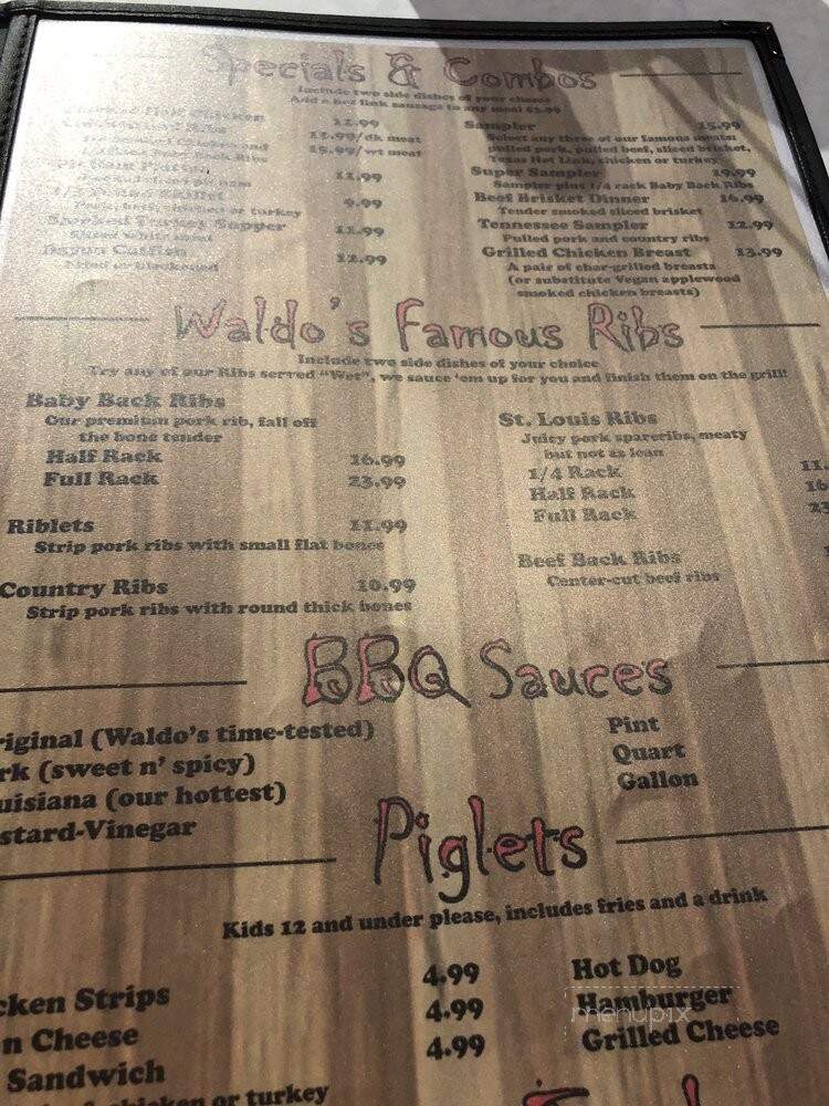 Menu of Waldo's BBQ in Mesa, AZ 85205