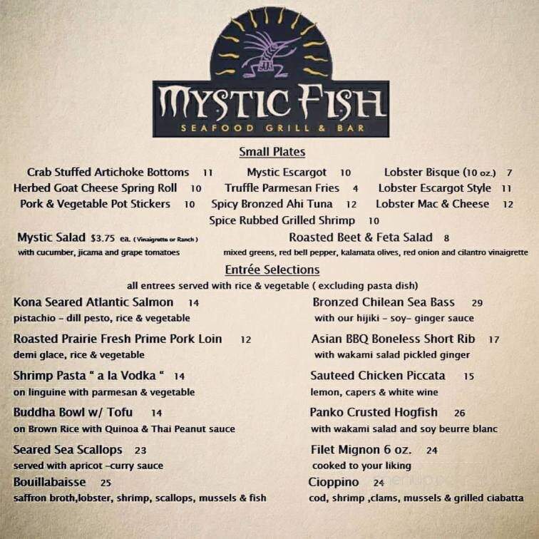 Mystic Fish Seafood Grill - Palm Harbor, FL menu_pic