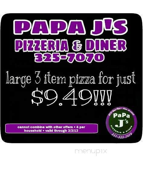 Papa J's Pizzeria - Honor, MI menu_pic