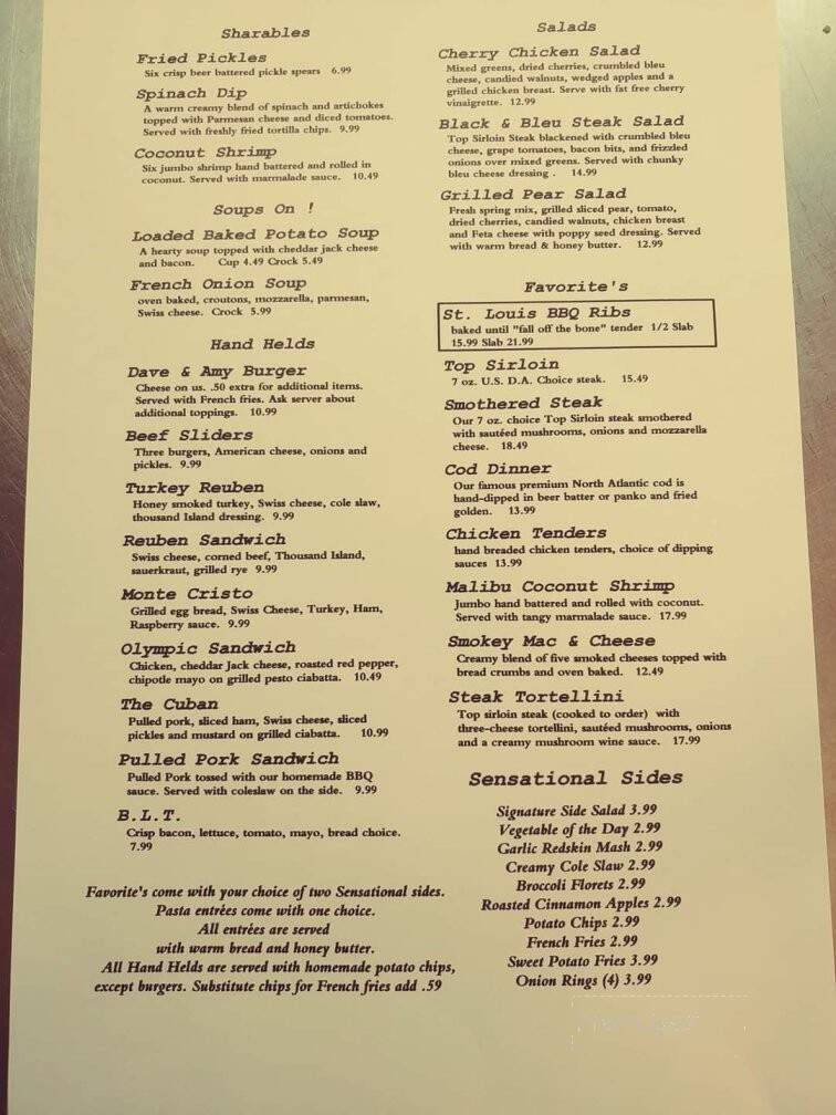 Dave & Amy's - White Lake, MI menu_pic