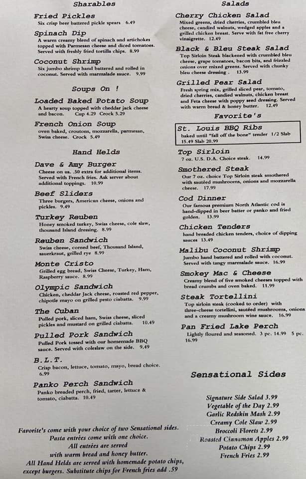 Dave & Amy's - White Lake, MI menu_pic