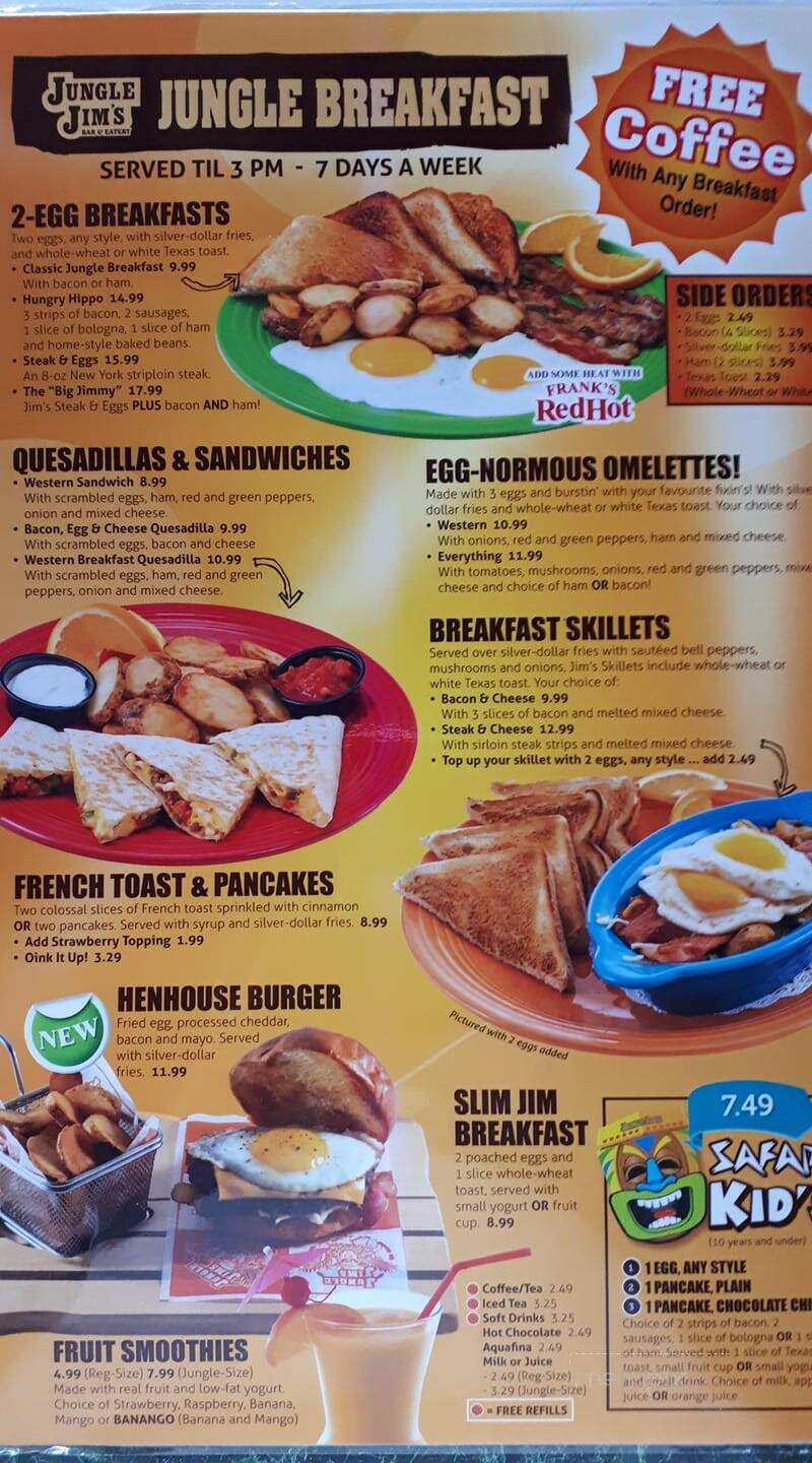 Jungle Jims Restaurant - Yarmouth, NS menu_pic