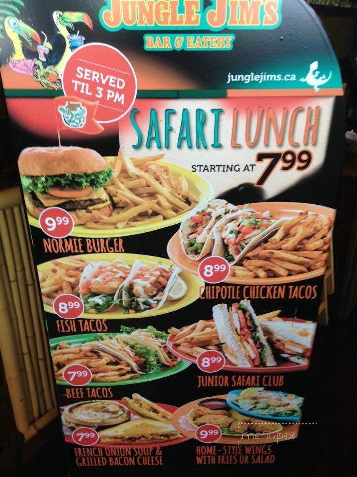 Jungle Jims Restaurant - Yarmouth, NS menu_pic