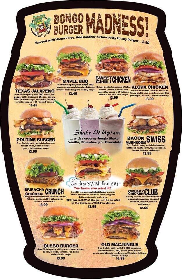 Jungle Jims Restaurant - Yarmouth, NS menu_pic
