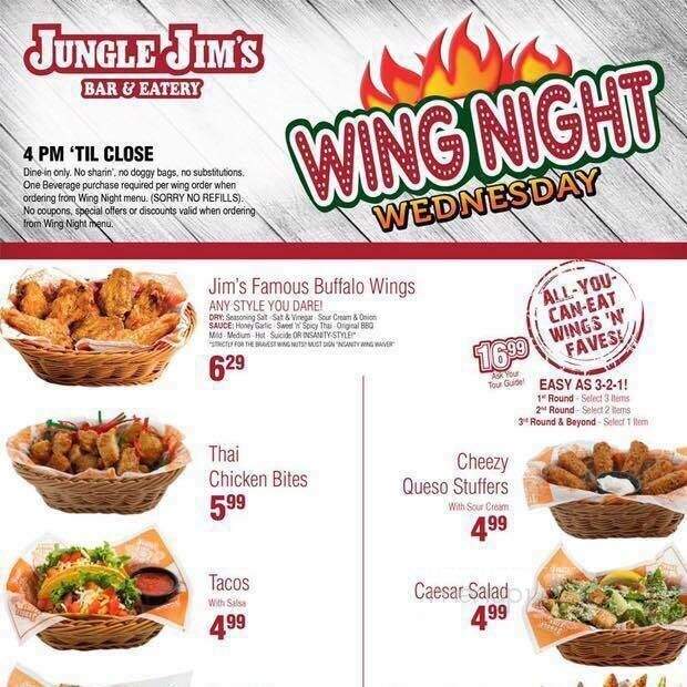 Jungle Jims Restaurant - Yarmouth, NS menu_pic