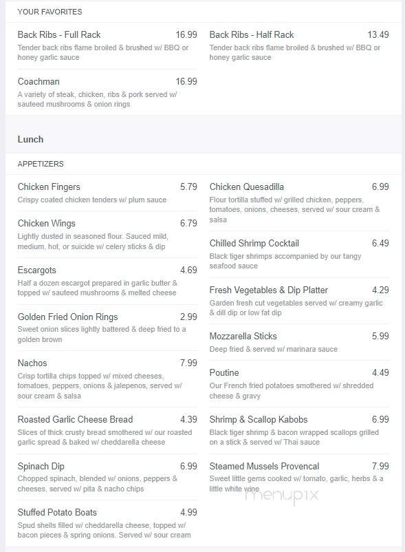 Wayside Dining Lounge - Talbotville Royal, ON menu_pic
