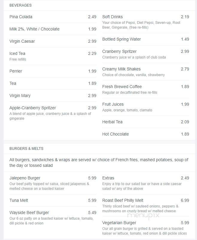 Wayside Dining Lounge - Talbotville Royal, ON menu_pic