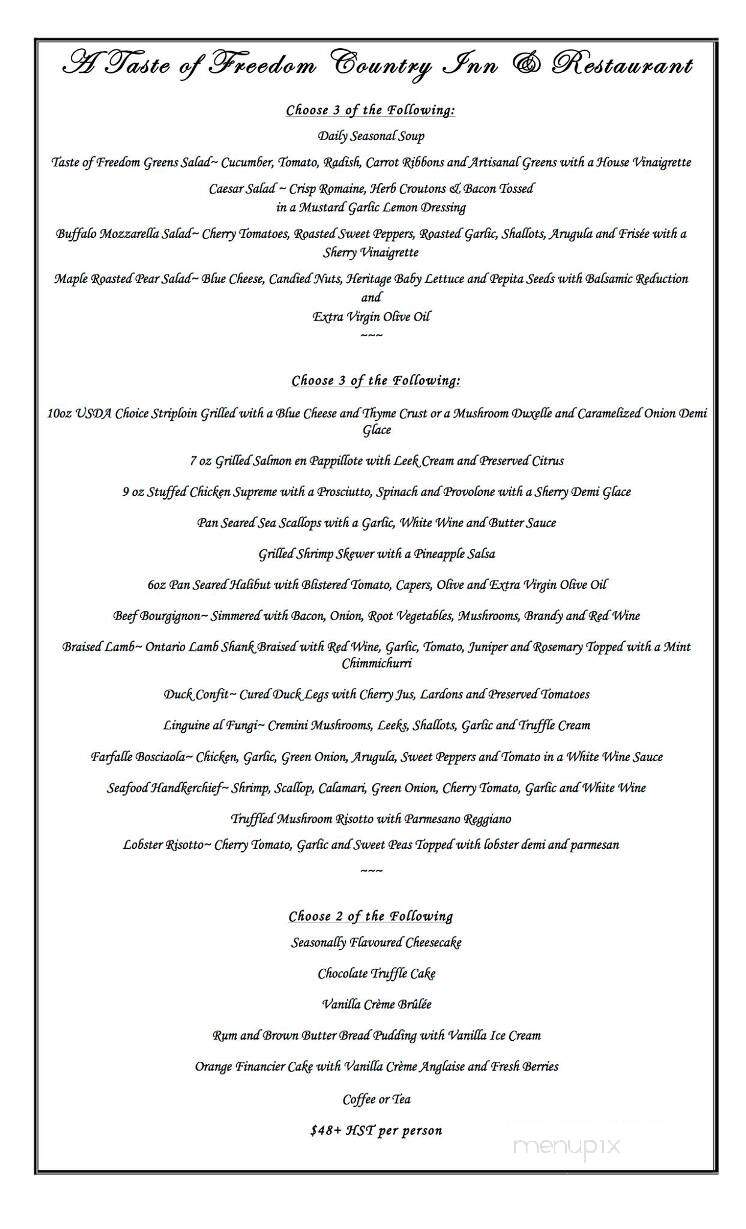A Taste Of Freedom - Tottenham, ON menu_pic
