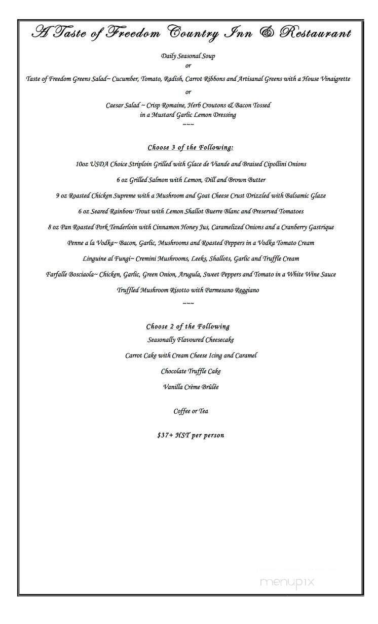 A Taste Of Freedom - Tottenham, ON menu_pic