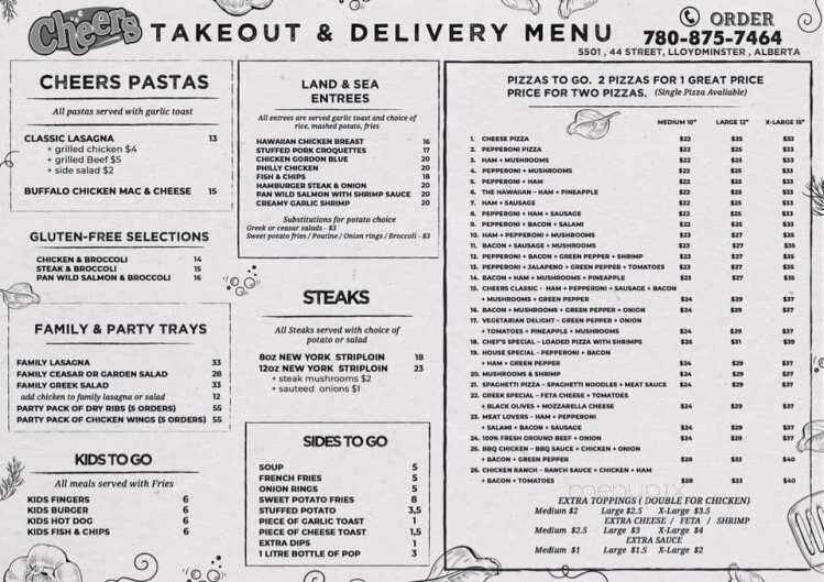Cheers Restaurant & Lounge - Lloydminster, SK menu_pic