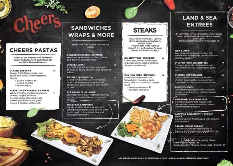 Cheers Restaurant & Lounge - Lloydminster, SK menu_pic