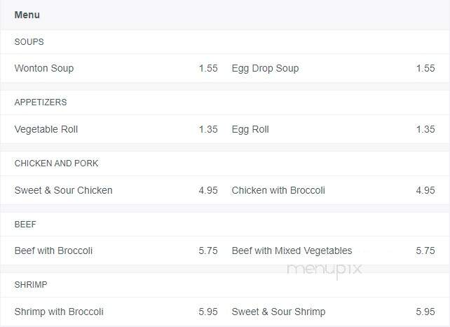 Sentosa Restaurant - Brick, NJ menu_pic