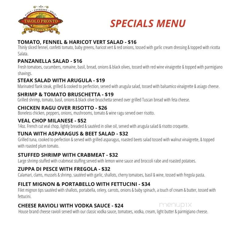 Tavolo Pronto - Fair Haven, NJ menu_pic