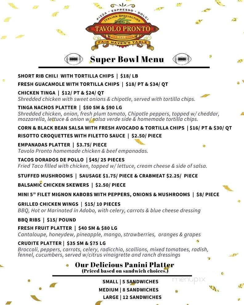 Tavolo Pronto - Fair Haven, NJ menu_pic