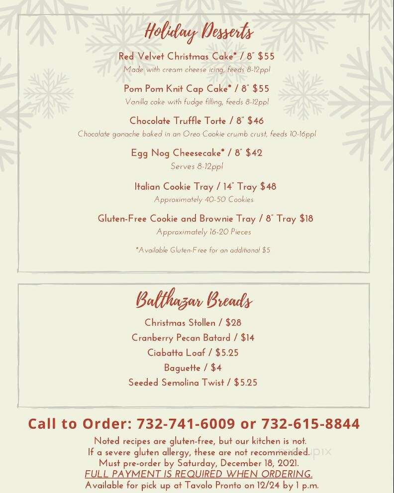 Tavolo Pronto - Fair Haven, NJ menu_pic