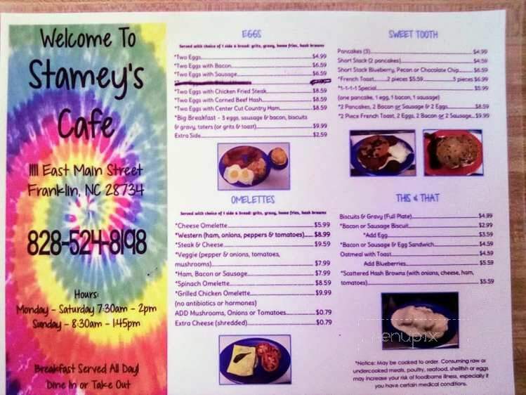 Stamey's Cafe - Franklin, NC menu_pic