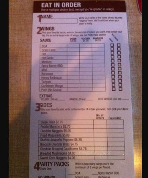 Legend Larry's Wings & Things - Manitowoc, WI menu_pic
