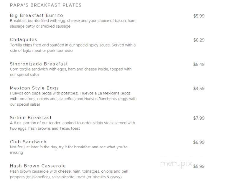 Poblano's Mexican Cafe - Nashville, AR menu_pic